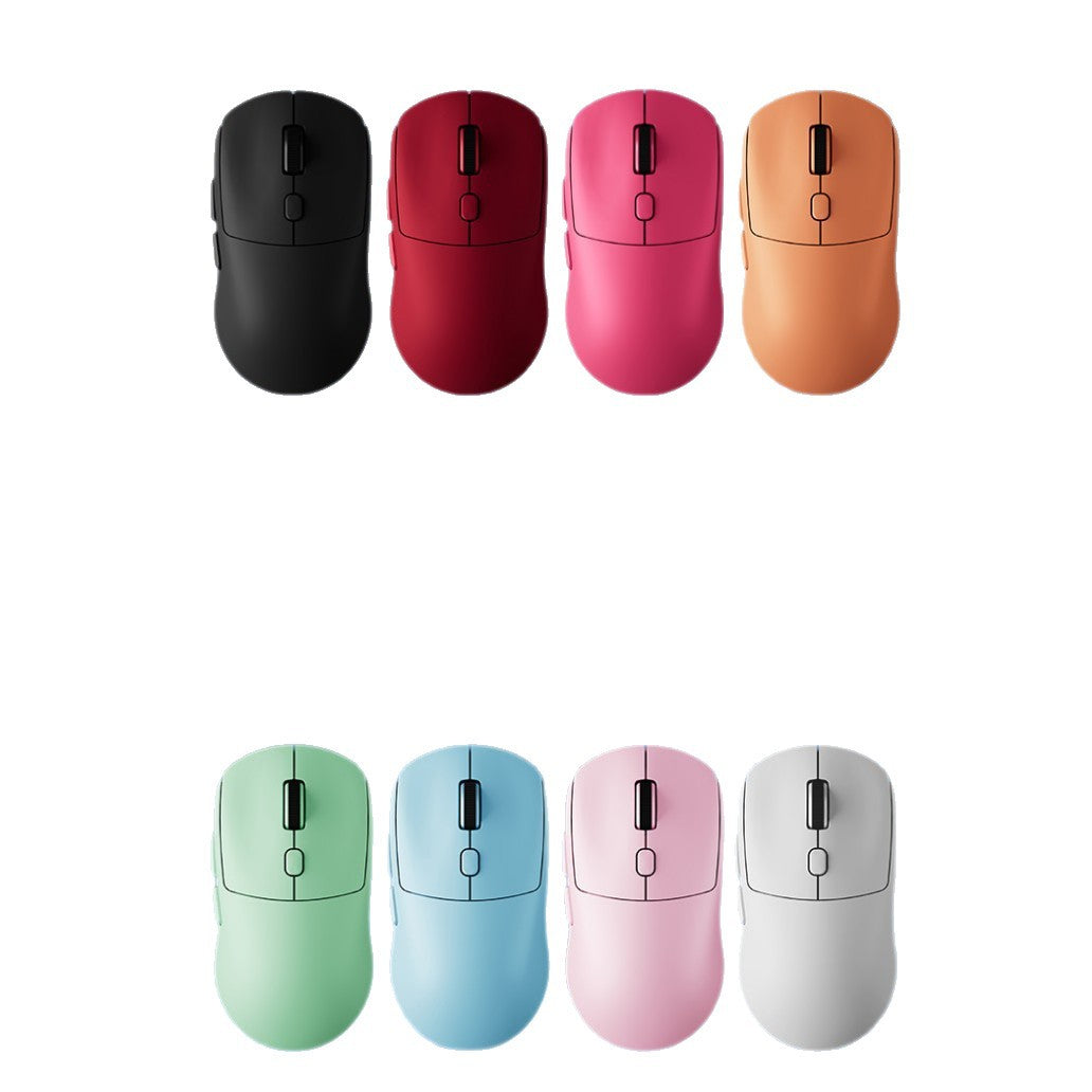 Gamepulse – Eight wireless gaming mice lined up in two rows of four on a white background in assorted colours