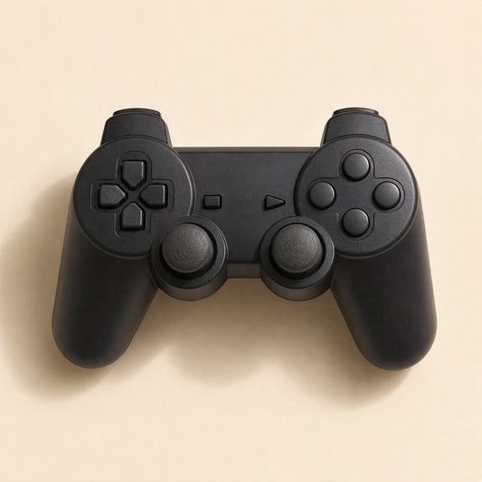Playwave – Black controller front view showing d-pad, face buttons, start and select buttons and two analog sticks