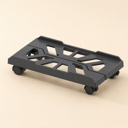Towerbase – Grey pulley-base stand assembled as one piece, with a hollow geometric cutout pattern on the top surface