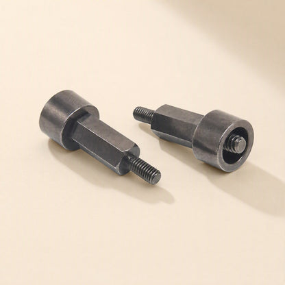 Coolmount – Close-up of two hex-body standoffs with threaded ends, one showing its hollow cylindrical base
