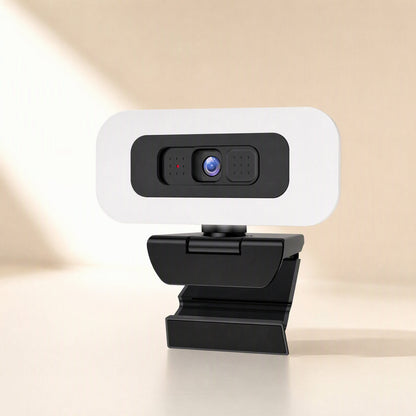 Screenface USB Computer Camera with a built-in white ring light, shown from the front at an angle