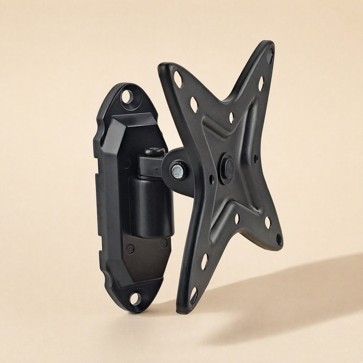 Wallbrace Aluminum Alloy Monitor Wall Mount in black, front-angled view on a beige background