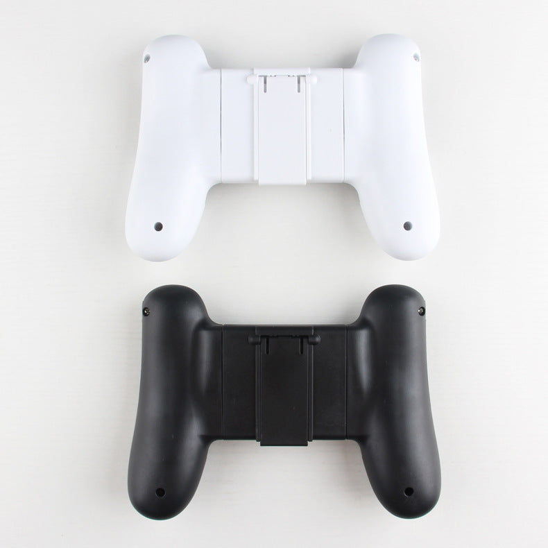 Clampgrip – Back view of white and black grips showing the rounded handles and the extendable center stand