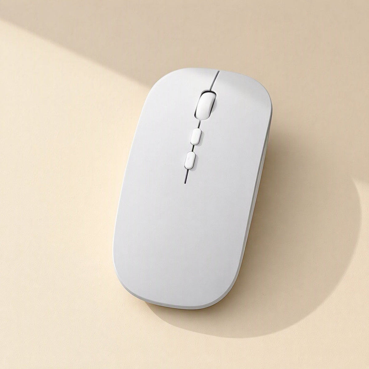 Swiftroam M241 Wireless Bluetooth Mouse in white, top-down view on a cream background