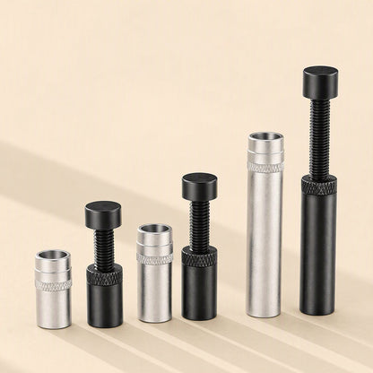 Magclamp Magnetic Graphics Card Support Bracket shown as three black and silver telescoping posts in graduated heights