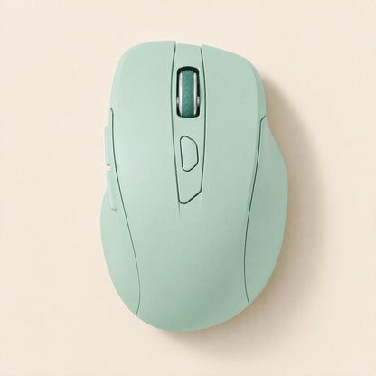 Twinclick Dual-Mode Wireless Bluetooth Mouse – mint green wireless mouse, top-down view with matching green scroll wheel