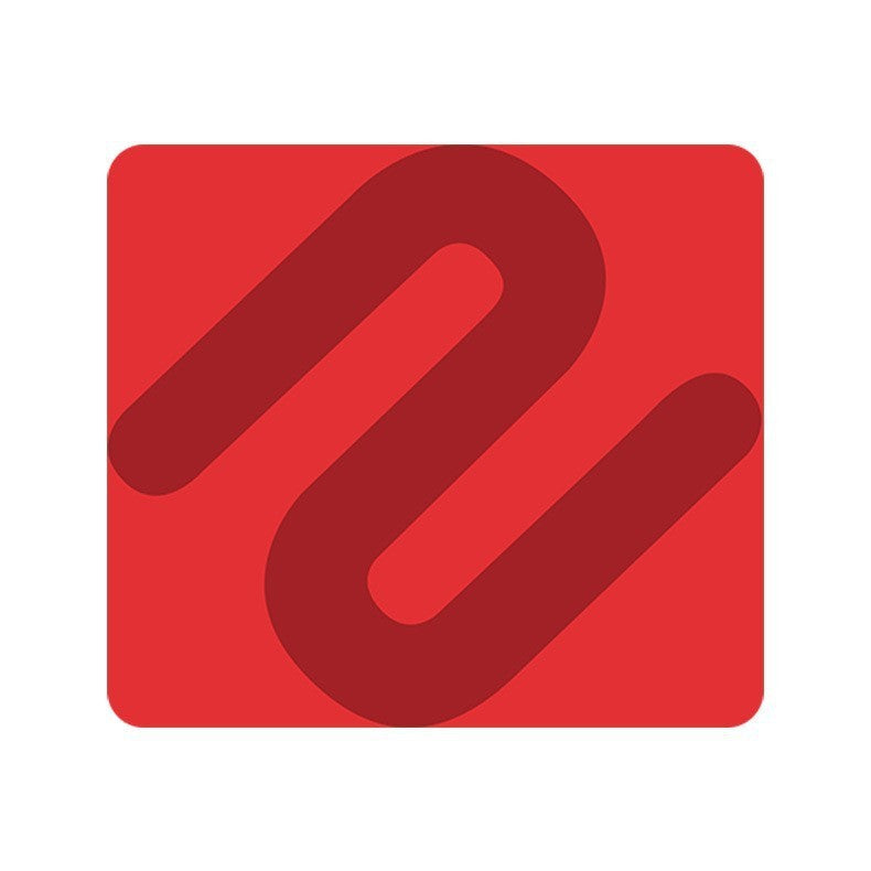 Padhold – Red mouse mat with a dark red looping pattern, shown flat from above on a white background