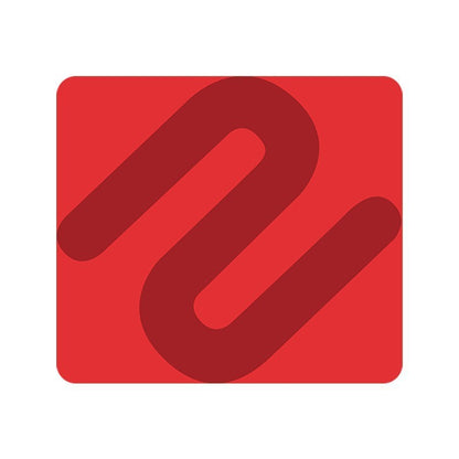Padhold – Red mouse mat with a dark red looping pattern, shown flat from above on a white background