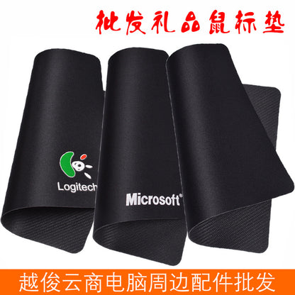 Weavepad Non-Slip Rubber Cloth Mouse Pad in black, three curled pads with Logitech and Microsoft logos