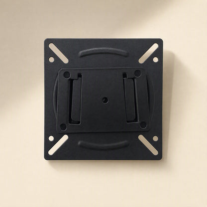 Viewbrace – Black fixed wall mount bracket with a square plate, central mounting plate and a single center screw hole