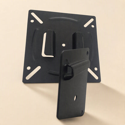 Viewbrace – Wall plate with the separate monitor bracket hooked on and tilted forward to show how the pieces connect