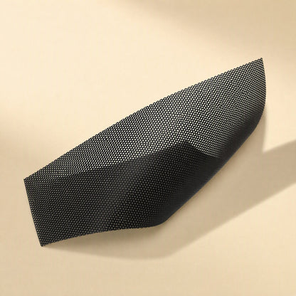 Fanfilter PVC Chassis Fan Dust Filter Mesh – close-up of a curved black mesh sheet showing the fine perforated hole pattern