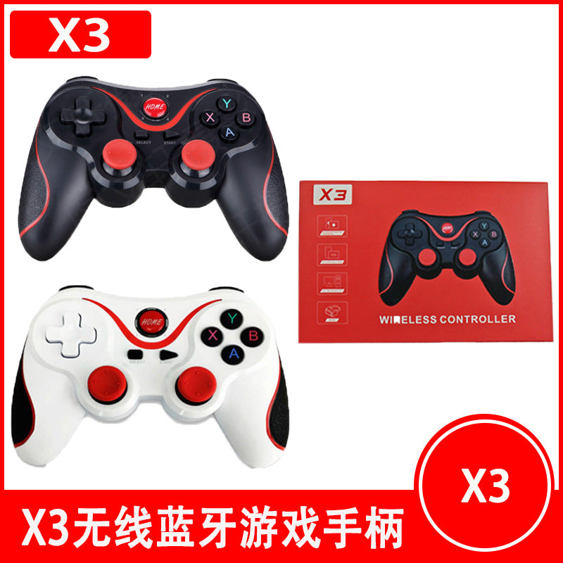 Playglide Mobile Phone Game Controller in black and white beside its red retail box labeled X3