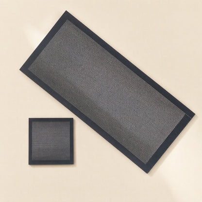 Magmesh PVC Magnetic Chassis Fan Filter Net in large rectangular and small square sizes on a beige background