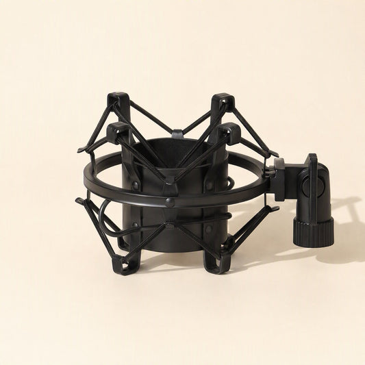 Joltcradle – Black spider-style shock mount with a cylindrical cradle and side clamp, shown from a three-quarter angle