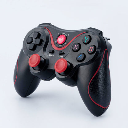 Vibron – Angled view of the black controller with red thumbsticks, HOME button and A B X Y buttons