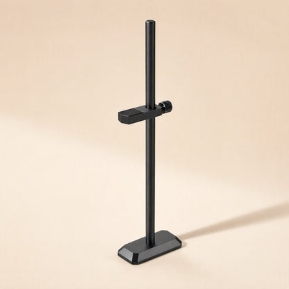 Chipbrace – Black graphics card bracket with one adjustable clamp arm and knurled thumbscrew on a beige backdrop
