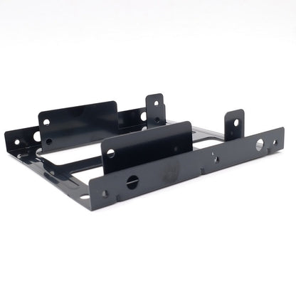Storbit – Black bracket from a low side angle, showing upright mounting tabs and screw holes along the edge