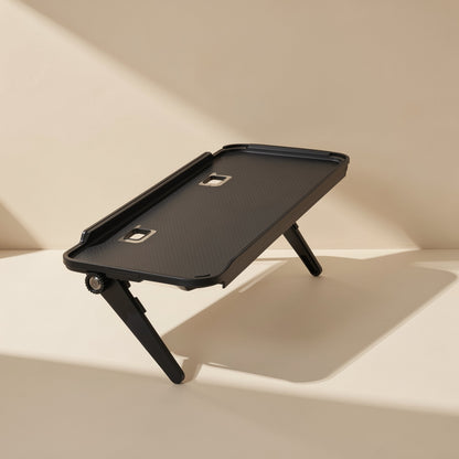 Screenstash – Top view of the shelf's textured surface with two small cutouts and a thumb screw at the side
