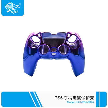 Gripshell – Blue-to-purple gradient chrome shell, front view, with open cutouts for thumbsticks and buttons