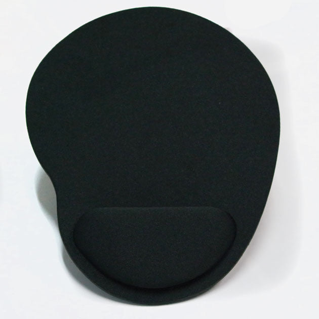 Softtrack – Black rounded mouse pad with raised wrist rest cushion at the bottom, shown from above