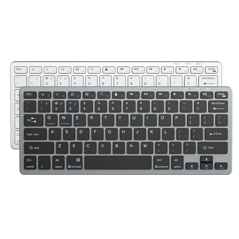 Keyswift – Gray keyboard in front of a white one, showing the key layout and function row in two colours