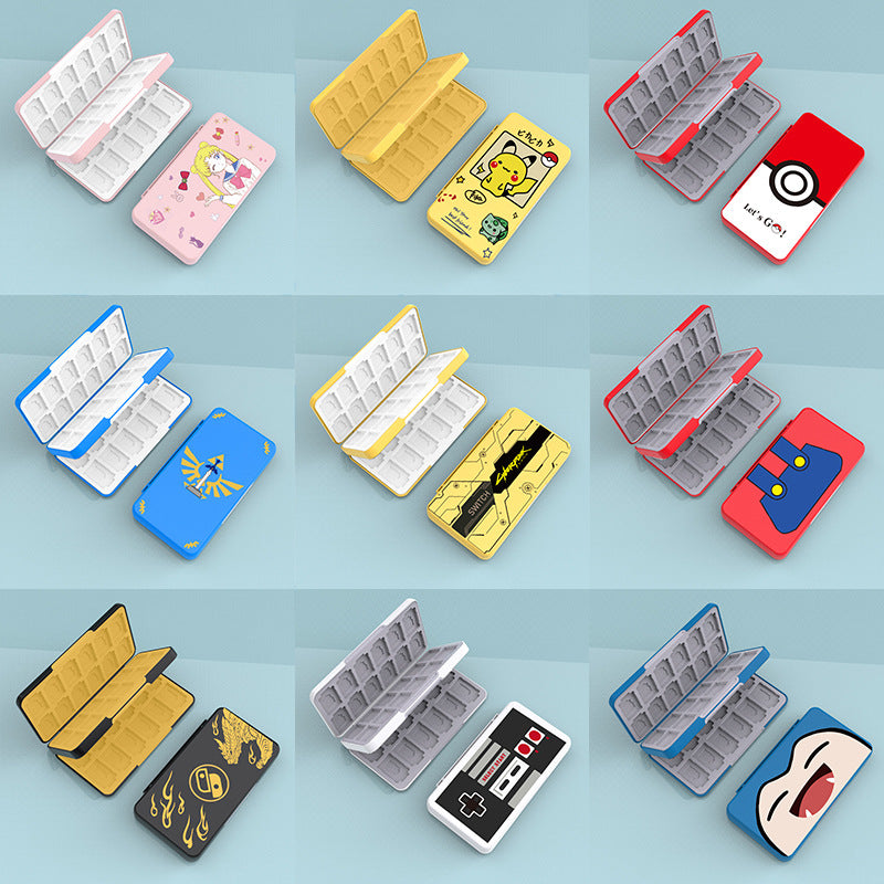 Tuckbox Switch Game Card Box in nine colours and designs, including Pikachu, Poké Ball, Zelda and retro controller
