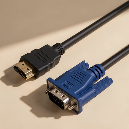 Portbridge HDMI to VGA adapter cable with gold-plated HDMI plug and blue VGA connector side by side