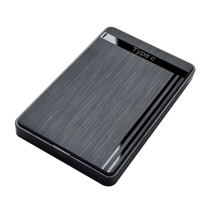 Datahold – Black brushed-texture enclosure seen at an angle, with Type C text near the upper edge