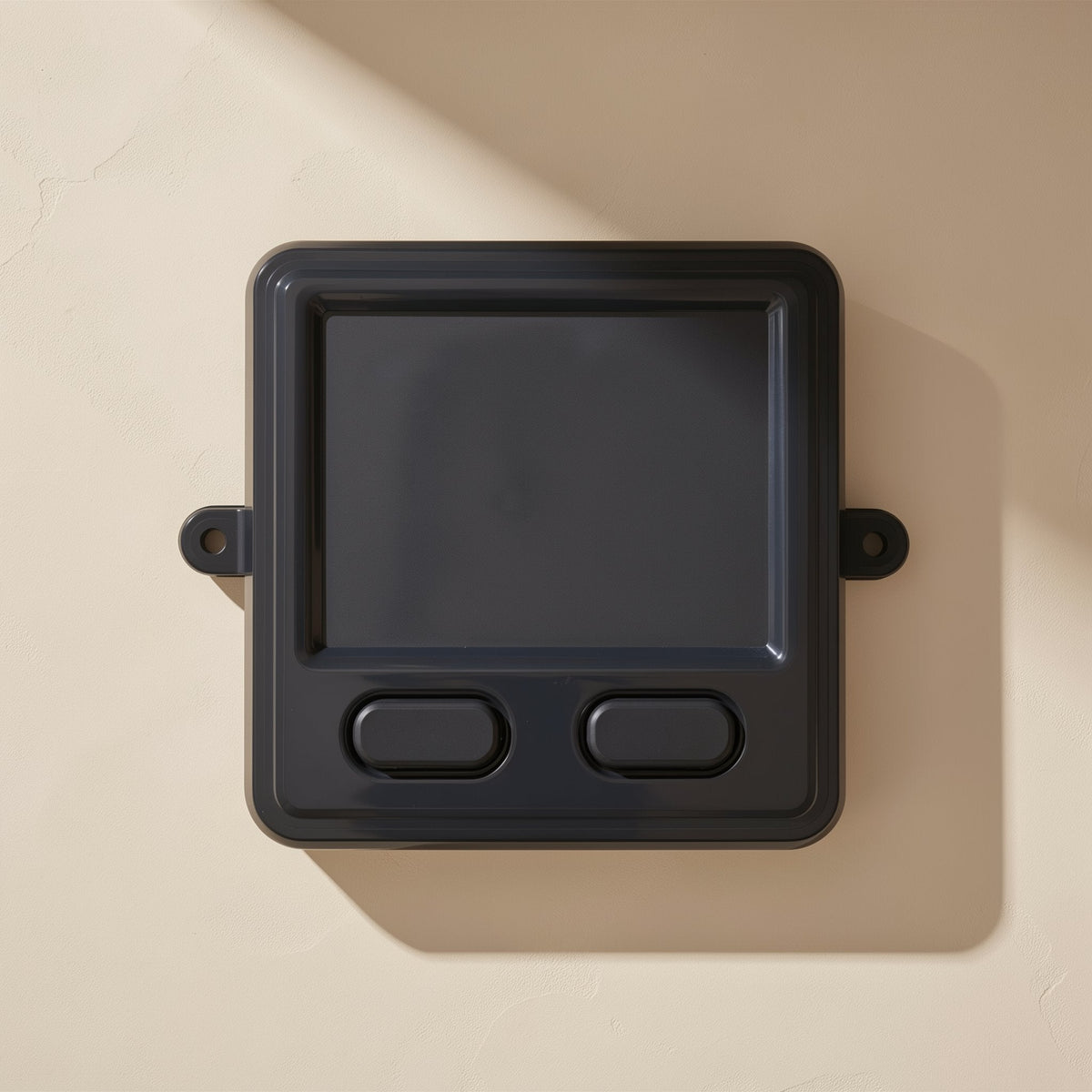 Workclick Industrial Computer Wired Mouse, black touchpad with two buttons and side mounting tabs, top view