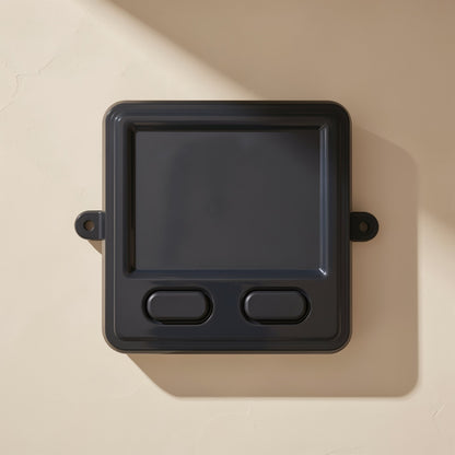 Workclick Industrial Computer Wired Mouse, black touchpad with two buttons and side mounting tabs, top view