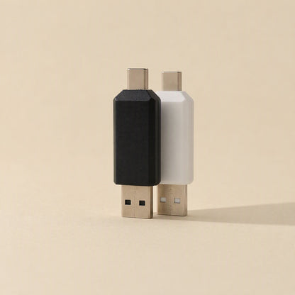 Slotbridge Type-C SD TF Card Reader – black and white dual-plug readers standing together, USB-A ends down and USB-C ends up