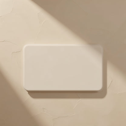 Typehub Type-C SD TF Card Reader – blank rounded rectangle on a cracked beige plaster surface with a diagonal shadow