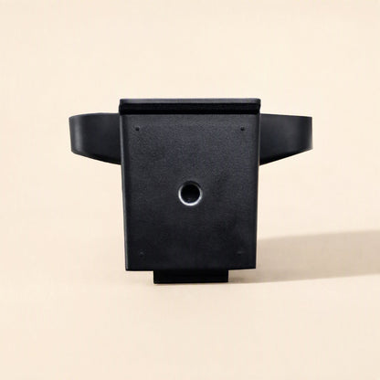 Weblens Computer USB Webcam – rear view of the black webcam showing the round threaded mount hole and the clip's rubber strap