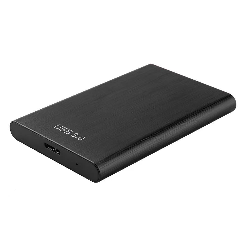 Metalcase Aluminum Alloy 2.5-Inch SATA Drive Enclosure in black, angled view showing USB 3.0 port