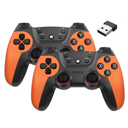 Pairpad – Two orange and black controllers shown with a small USB receiver