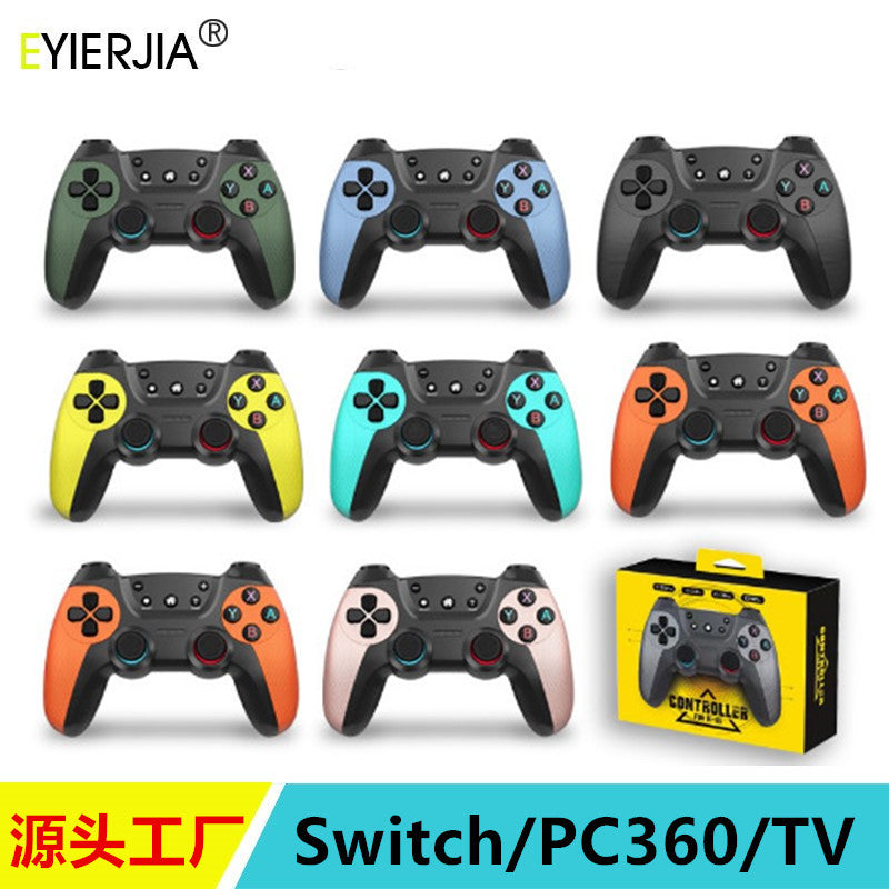 Duoplay Switch Controller in eight color options with its retail box, labeled Switch/PC360/TV