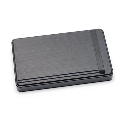 Driveshell – Black brushed-finish 2.5 inch drive enclosure seen from above, with the USB3.0 strip on the right side