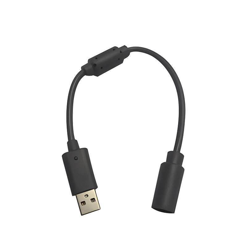 Cordturn – Dark gray USB adapter cable curved in a loop on white, showing the ferrite bead, USB plug and socket
