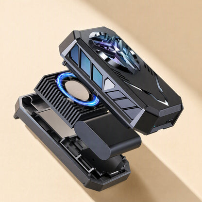 Chillcell – Exploded view of the radiator showing its fan, heatsink, built-in battery and housing parts