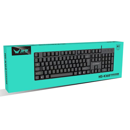 Clicktide Wired USB Keyboard and Mouse Set – teal retail box showing a full-size black keyboard with number pad, front view