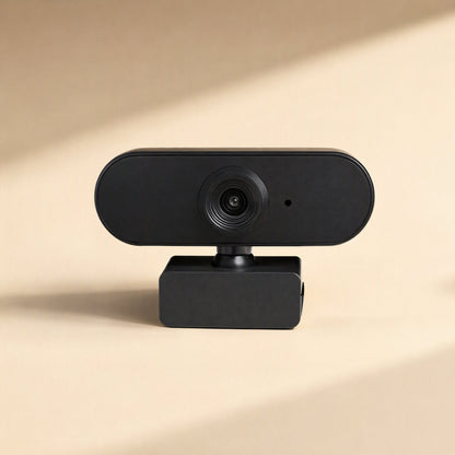 Clearlook 4K USB Computer Camera – front view of the black webcam on its stand, centered lens and microphone dot beside it