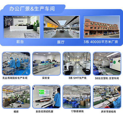 Bluetilt – Factory office reception, showroom, building exterior, and production floor photos in a collage