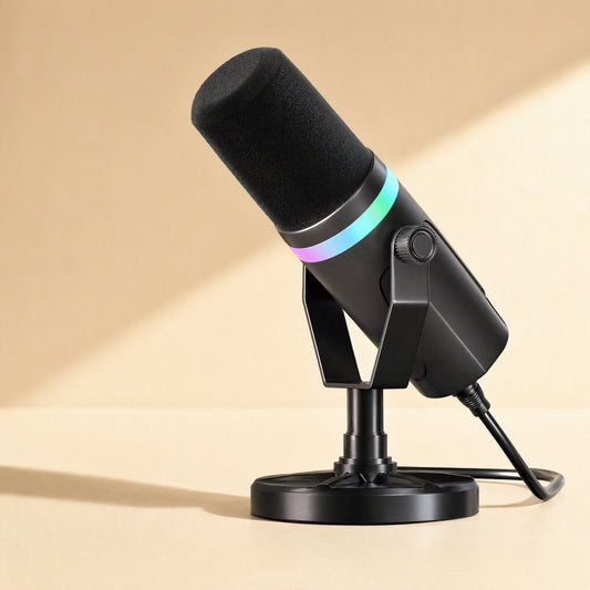 Glowvoice RGB USB Microphone for Computer & Phone – Cardioid, Moving Coil