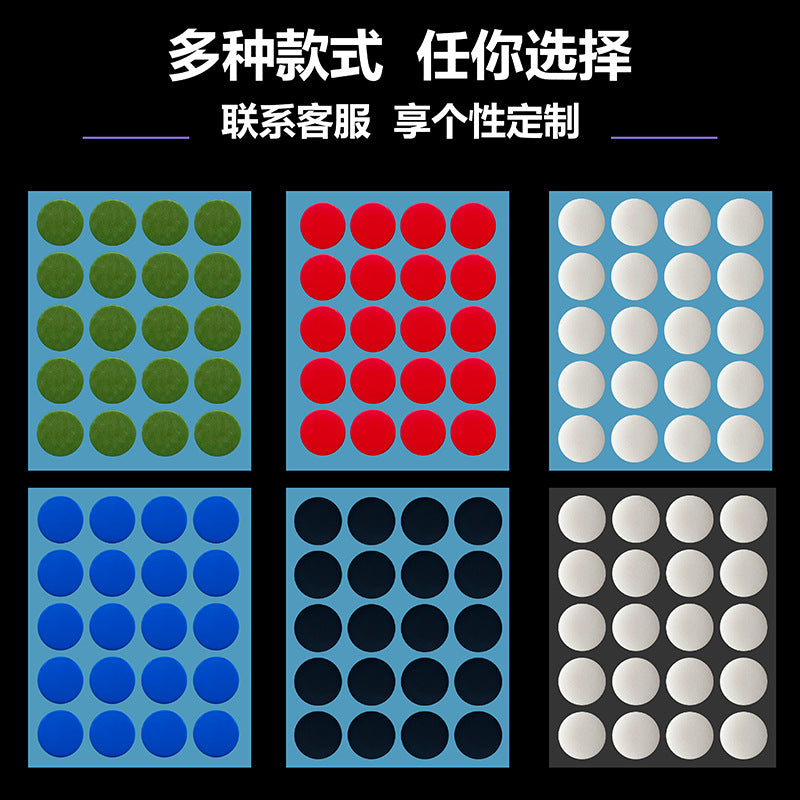Teflune – Six sheets of round mouse foot pad stickers in green, red, white, blue, black and grey, 20 dots per sheet