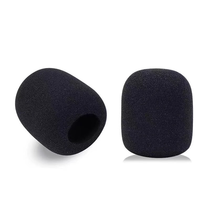 Beewind – Two black foam windscreens, one showing its round opening and one showing its closed side