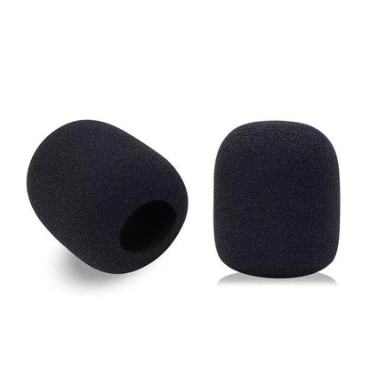 Beewind – Two black foam windscreens, one showing its round opening and one showing its closed side