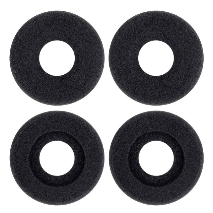 Earfoam Headset Sponge Cover set of four black foam pads, two seen front-on and two from the recessed side