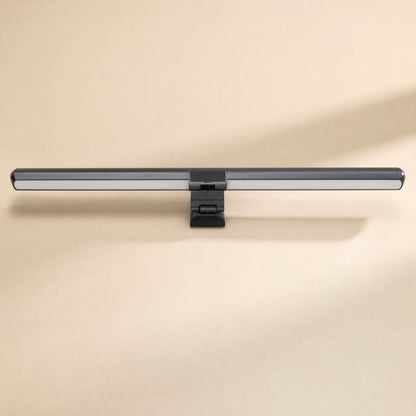 Tapbar – Front view of the black light bar with its clip mount, showing the white diffused light panel