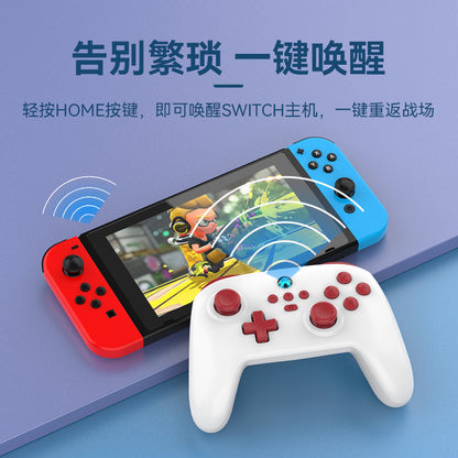 Wavlink – White controller near a Switch console with wireless signal icons and Chinese text about one-key wake-up